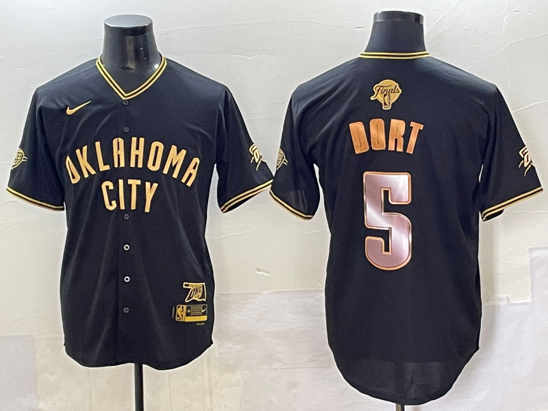Men 2025 Oklahoma City Thunder #5 Dort black Nike Joint Name NBA Jersey style 2->oklahoma city thunder->NBA Jersey